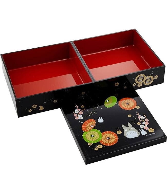 Bandai Namco Toys Totoro Traditional Japanese Lacquer Ware 2 Tier Bento Box