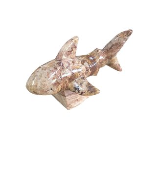 SS Handcrafted Art LLC Marble Shark With Stand 4Inch
