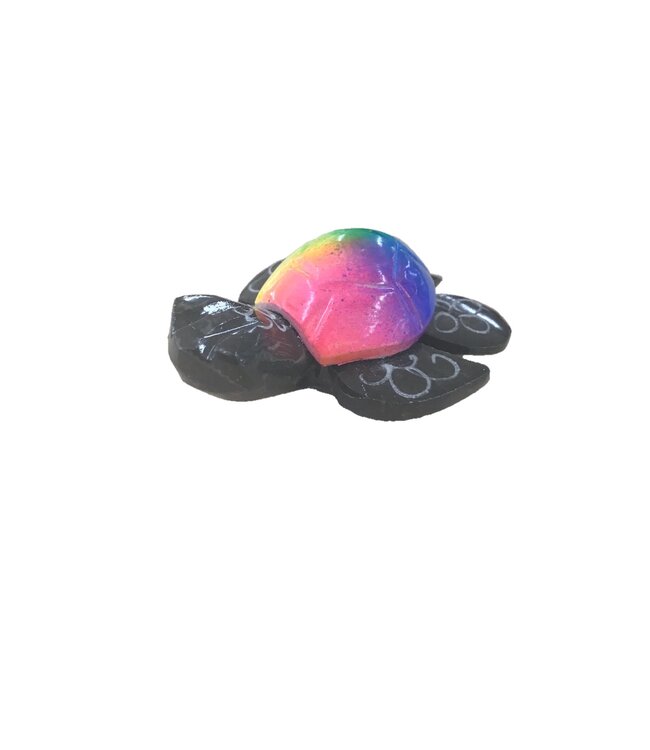 SS Handcrafted Art LLC Marble Turtle 1.5Inch Multicolor Magnet