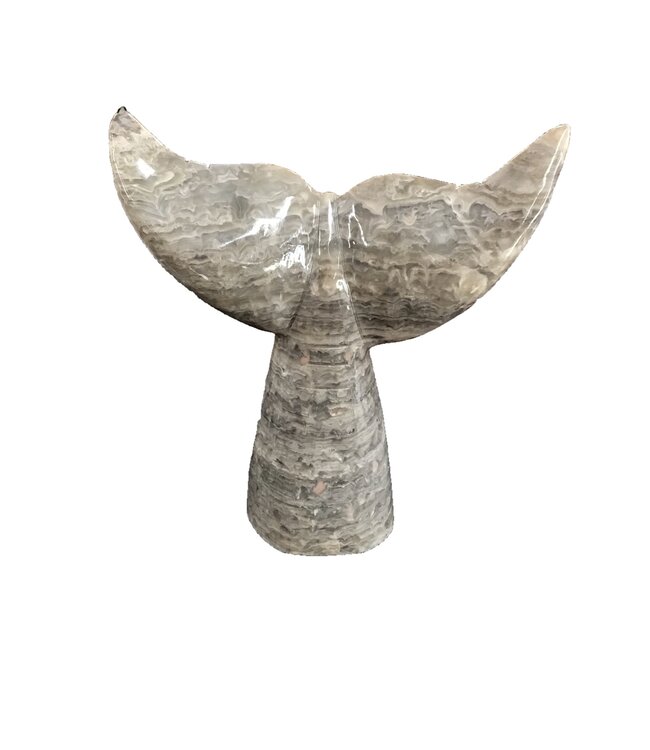 SS Handcrafted Art LLC Marble Whale Tail 14Inch