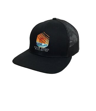 Lone Rock Clothing Black Black hat Palms Hex Embroidery