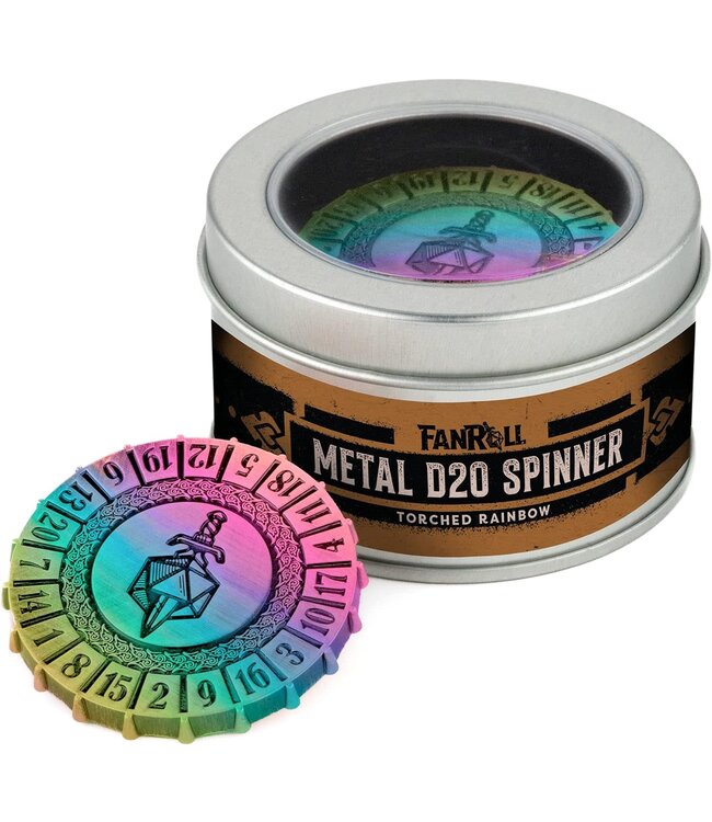 Metallic Dice Games Metallic D20 Spinner Torched Rainbow