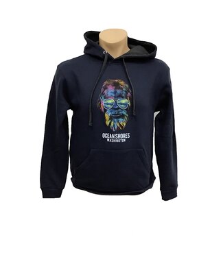 Lone Rock Clothing Hooded Pullover Sweatshirt Neon Grunge Bigfoot