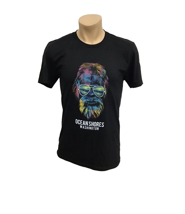 Lone Rock Clothing Short Sleeve Tee Neon Grunge Bigfoot Print