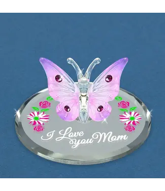 Glass Baron Butterfly I Love You Mom