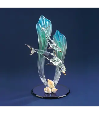 Glass Baron Dolphin And Baby