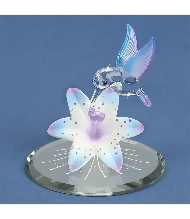 Glass Baron HUMMINGBIRD BLUE LILY 1