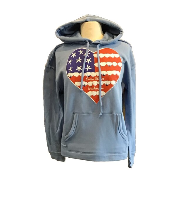Lone Rock Clothing Hooded Pullover Sweater Flag Shells And Rocks