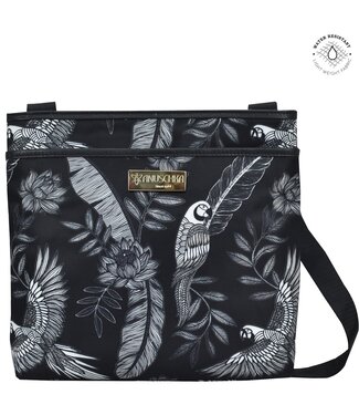 Anuschka Nylon Fabric Handbag Jungle Macaws