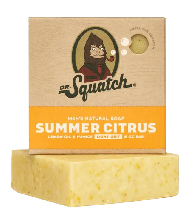 Dr. Squatch Soap Co. Mens Natural Soap Summer Citrus Lemon Oil Pumice 5oz Bar