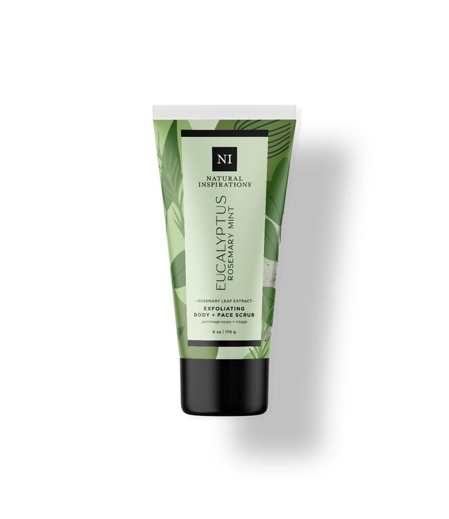 Exfoliating Body & Face Scrub 6oz Eucalyptus Rosemary Mint