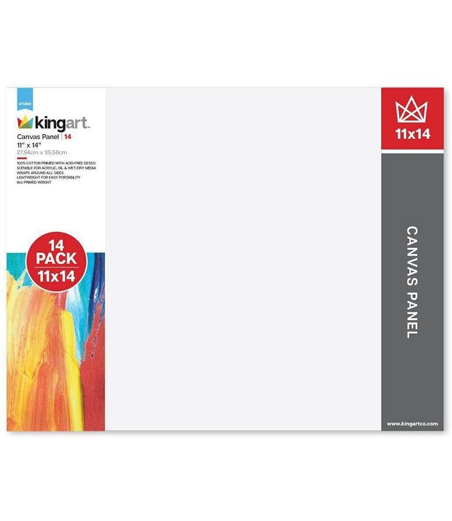 Kingart 14 PC 11x14 CANVAS PANEL BOARD VALUE PACK