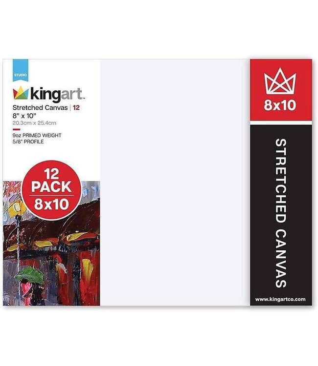 Kingart 12pc 8x10 Stretched Canvas Value Pack