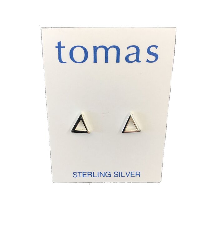 Tomas Minimal Triangle Outline Studs Sterling Silver