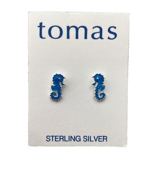 Tomas Blue Seahorse Sterling Silver Enamel