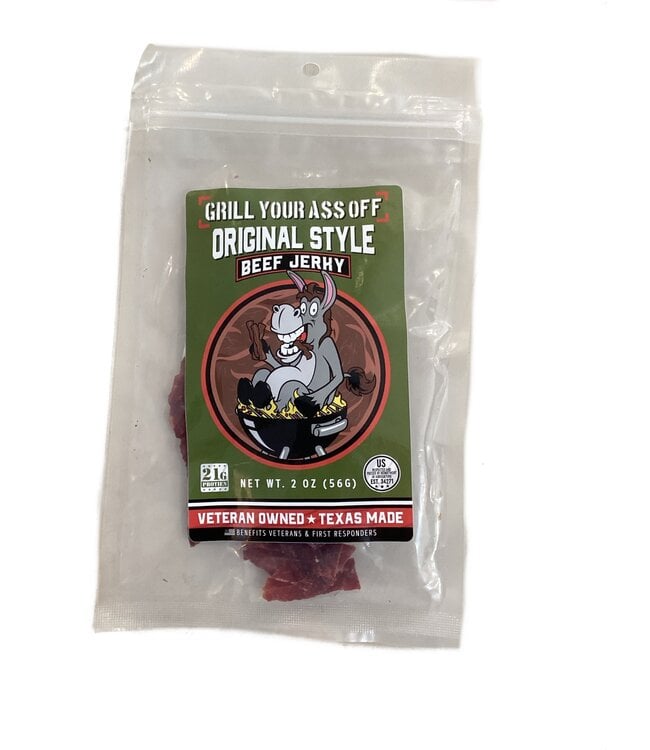 Grill Your Ass Off Original Style Beef Jerky On The Go Snack Food