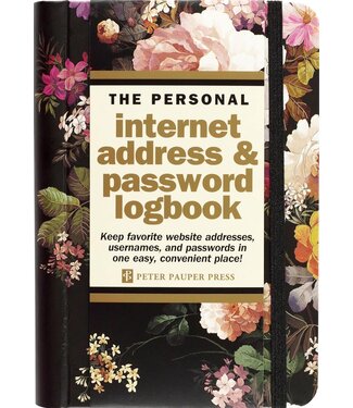 Peter Pauper Press Midnight Floral Internet Address  Password Logbook