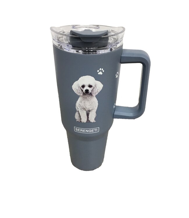 E&S Imports Poodle 40oz Tumbler With Handle