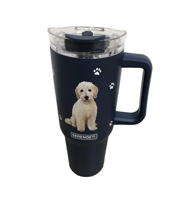 E&S Imports Golden Doodle 40oz Tumbler With Handle