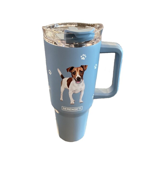 E&S Imports Jack Russel 40oz Tumbler With Handle