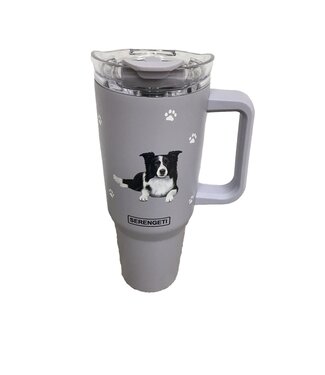 E&S Imports Border Collie 40oz Tumbler With Handle