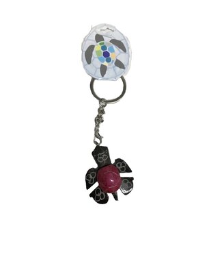 SS Handcrafted Art LLC Marble Turtle Assorted Color Key Chain