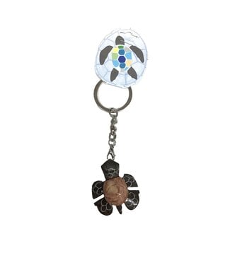 SS Handcrafted Art LLC Marble Turtle Natural Color Key Chain