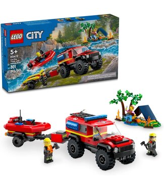 Lego (Toyhouse LLC) 4x4 Fire Truck with Rescue Boat 301pc