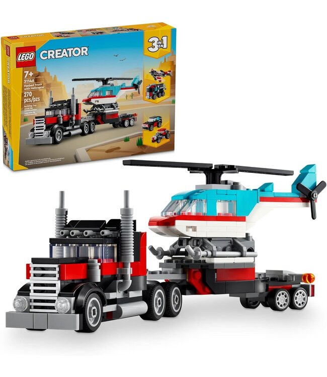 Lego (Toyhouse LLC) Flatbed Truck with Helicopter 270pc