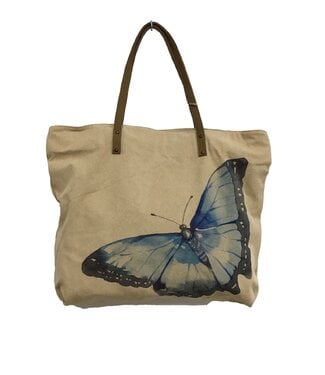 Cottn Curls Blue lvlorphal Butterfly Tote