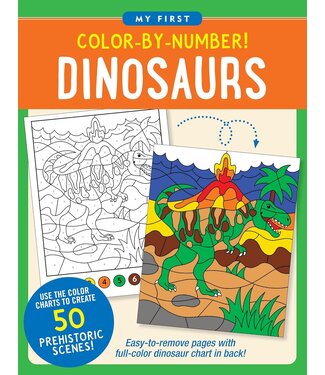 Peter Pauper Press Color By Number Book Dinosaurs