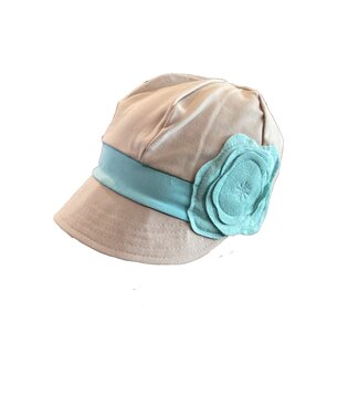 Flipside Hats Organic Weekender Taupe Body And Topo Brim With Sky Blue Band