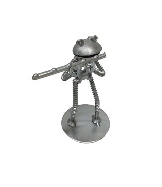 The Handcrafted Metal Frog Flutist