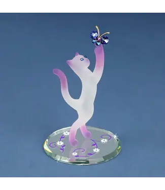 Glass Baron Princess Cat With Butterfly