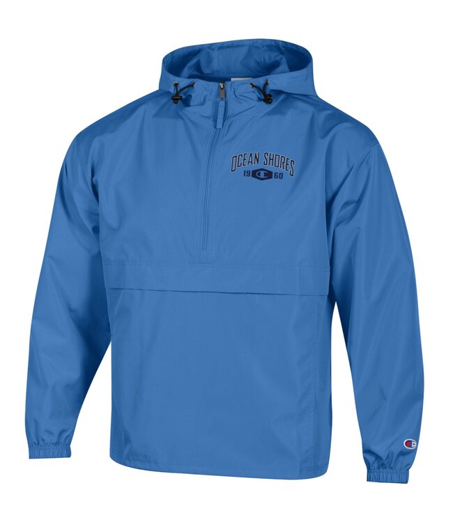 Champion Pack N Go Jacket Arched Ocean Shores Over Logo