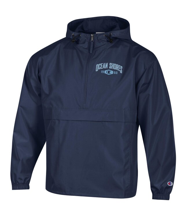 Champion Pack N Go Jacket Arched Ocean Shores Over Logo