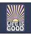 Life Is Good Womens Simply True Flee Retro Sunburst Dusty Blue