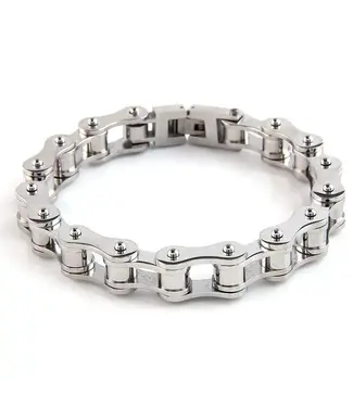 Nicole Brayden Gifts, LLC Dakata Bike Chain Bracelet All Silver