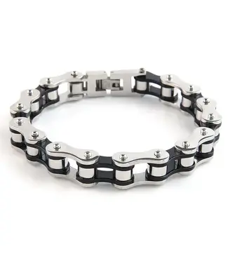 Nicole Brayden Gifts, LLC Dakata Bike Chain Bracelet-Black & Silver