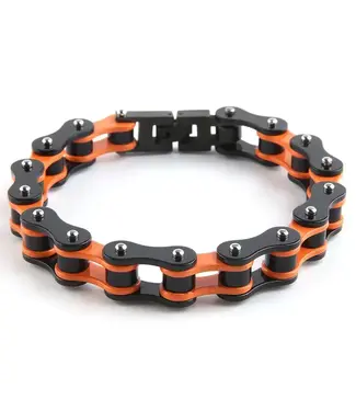 Nicole Brayden Gifts, LLC Dakata Bike Chain Bracelet-Orange & Black
