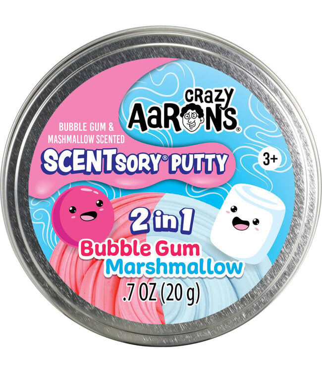 Crazy Aaron Enterprises Inc Putty World Scentsory Duos Tin Bubble Gum Marshmallow