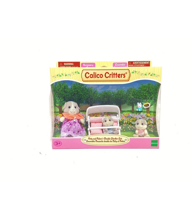 Epoch Calico Critters Paddy  & Padens Double Stroller Set