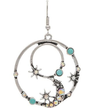 Rain Jewelry Silver Turquoise Aurora Borealis Gem Celestial Swirl Earring