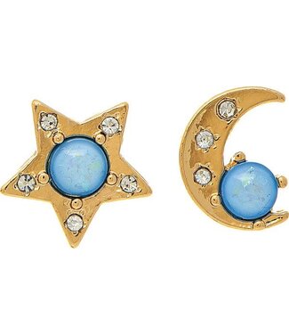 Rain Jewelry Gold Tiny Moon & Star Post Earring