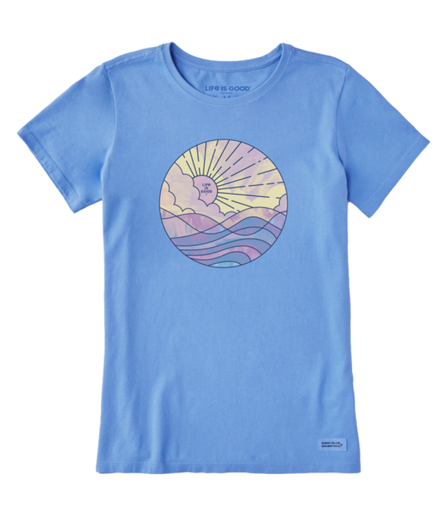 Life Is Good Womens Crusher Tee Ocean Watercolor