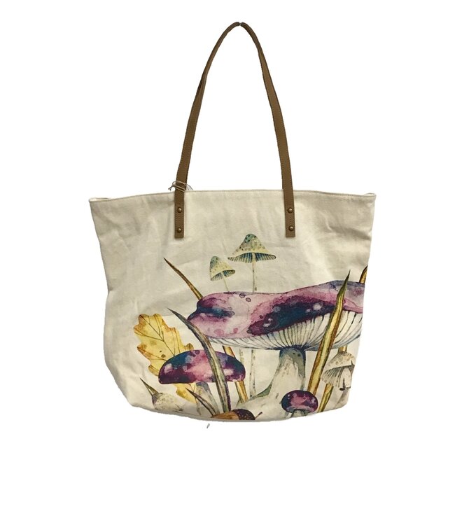 Cottn Curls Mushrooms Tote