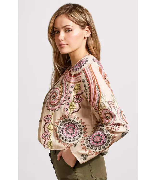 Tribal Lined Embroidered Crop Jacket 5575O/4843