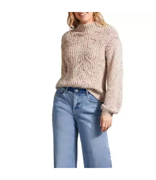 Tribal Funnel Neck Oversize Sweater