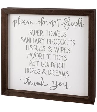 Primitives By Kathy Inset Box Sign - Do Not Flush
