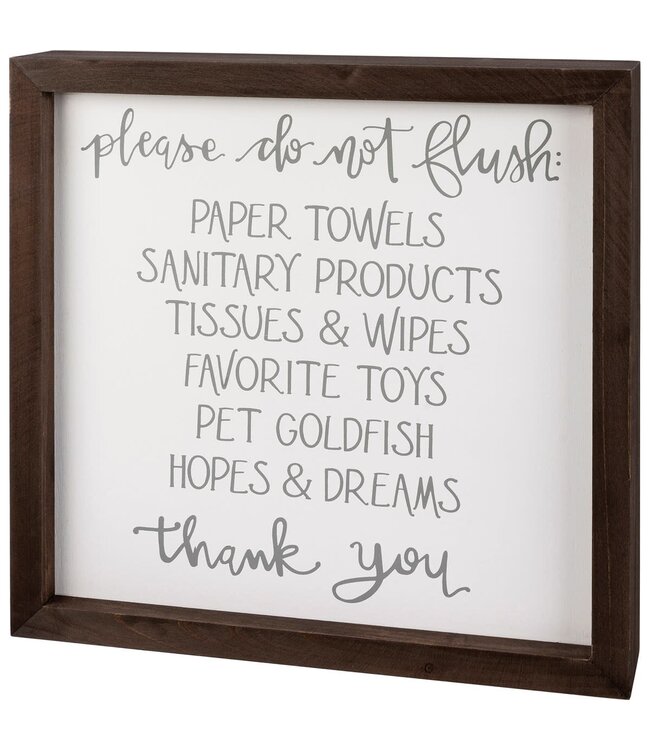 Primitives By Kathy Inset Box Sign - Do Not Flush